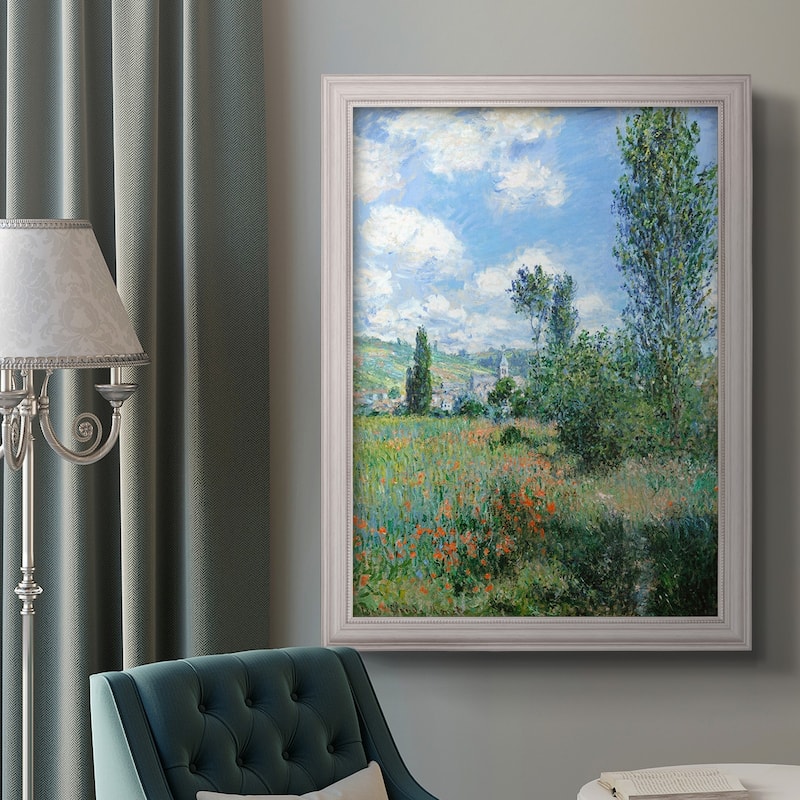 View of Vétheuil Premium Framed Canvas- Ready to Hang