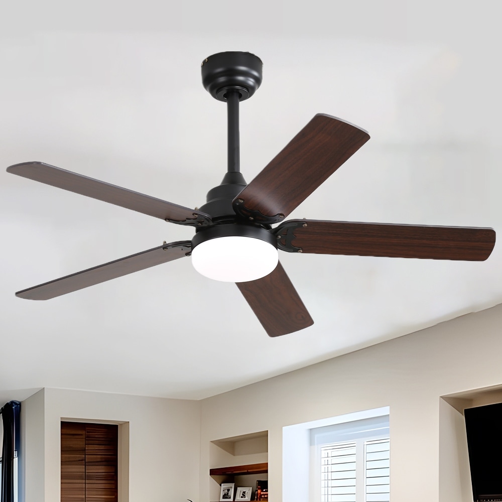 42" Plywood Blades Ceiling Fan with LED light and Remote, Flush Mount and Downrod Mount