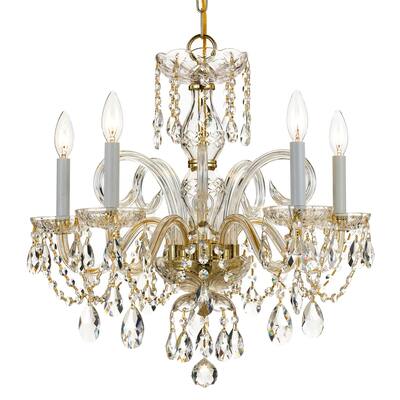 Giuseppe Lighting Five Light Chandelier Traditional Crystal Polishe - Exact Size