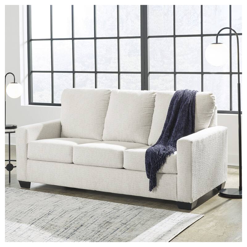Signature Design by Ashley Rannis Snow Full Sofa Sleeper - 76"W x 40"D x 39"H - 76"W x 40"D x 39"H - Snow