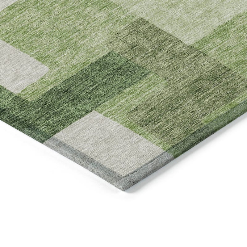 Machine Washable Indoor/ Outdoor Chantille Contemporary Blocks Rug