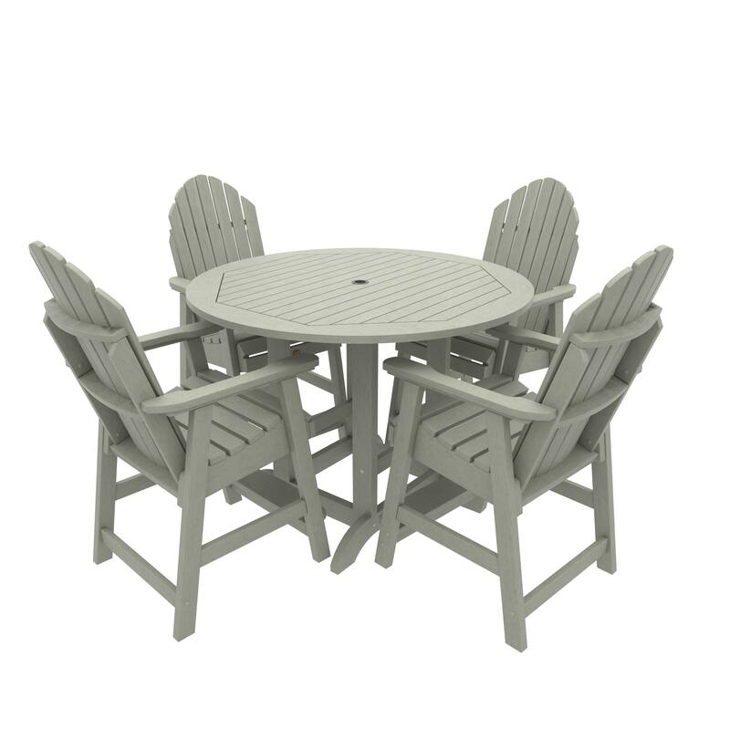 Highwood Commercial Grade 5-Piece Muskoka Adirondack 48" Counter Height Dining Set - Eucalyptus