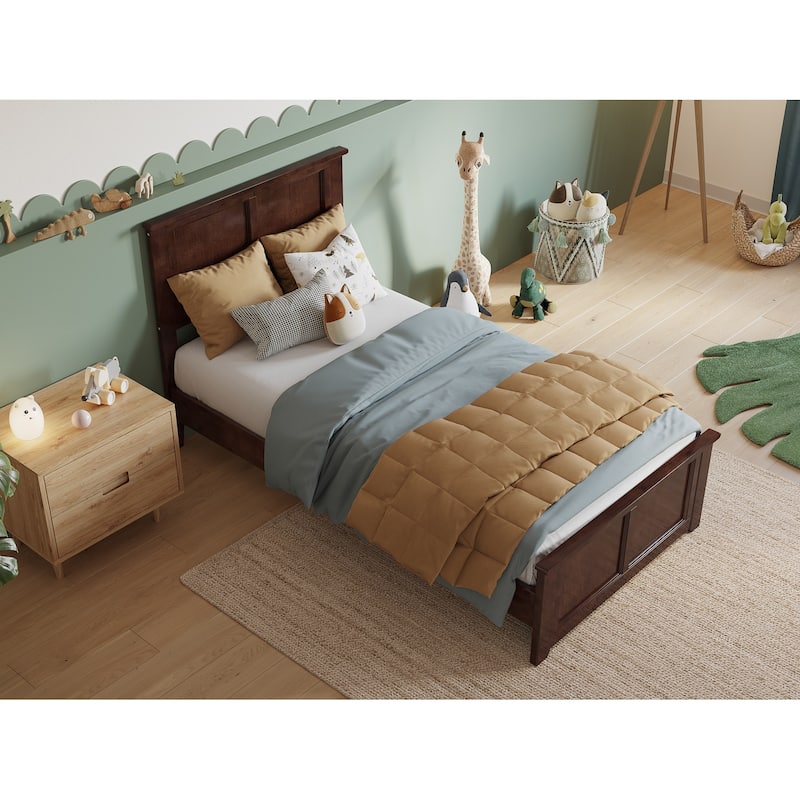 Charlotte Solid Wood Low Profile Platform Bed with Matching Footboard