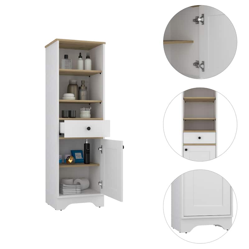 Linen Cabinet With One Drawer And One Cabinet