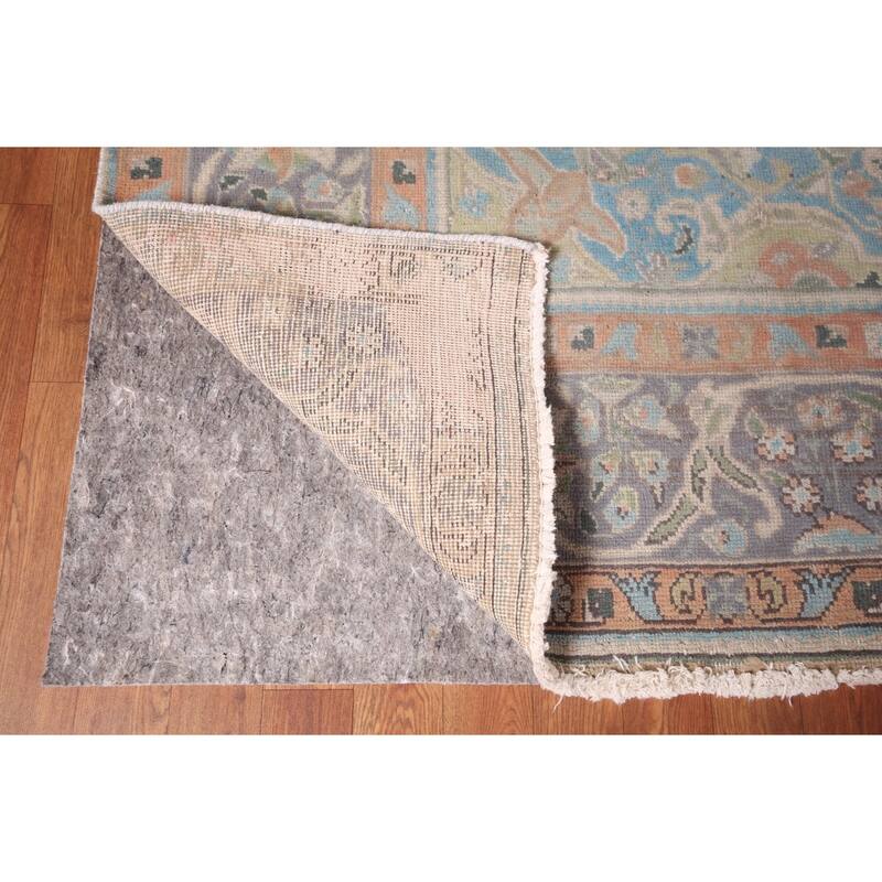 Beige & Gray Tabriz Persian Vintage Area Rug Handmade Wool Carpet - 9'4"x 12'5"