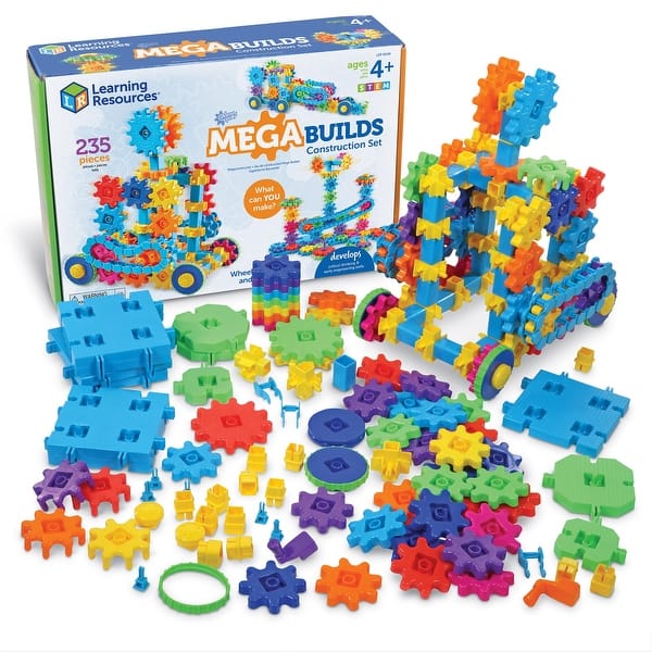slide 2 of 7, Learning Resources Gears Gears Gears Mega Builds Construction Set, 235 Pieces Multi - Kids