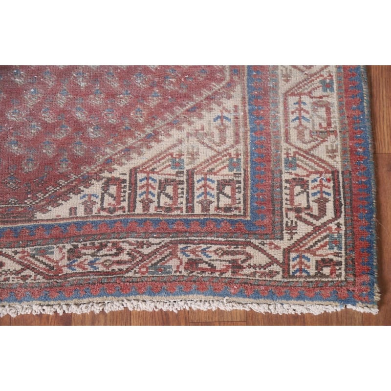 Hand Knotted Oriental 100% Wool Carpet Traditional All-Over Red Botemir Area Rug - 6' 5'' X 4' 1''