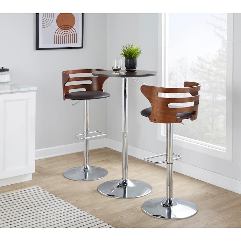 Carson Carrington Cranagh Adjustable Bar Stool with Rounded Rectangle Footrest (Set of 2)