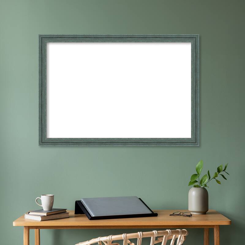 Amanti Art Upcycled Brown Grey Framed Dry Erase Magnetic Board