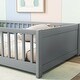 preview thumbnail 28 of 31, Twin Size Pine Wood Floor Platform Bed with Built-in Book Storage Rack, Door