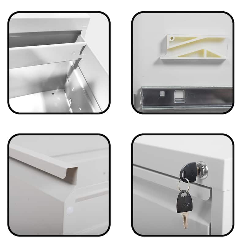 2 Drawer Metal Vertical File Cabinet with Lock