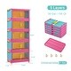 preview thumbnail 7 of 12, 20"Side Wide Folding Storage Cabinet,5 Tiers,Collapsible Storage Bins with Magnetic Door, Plastic Storage Cabinet with Wheels