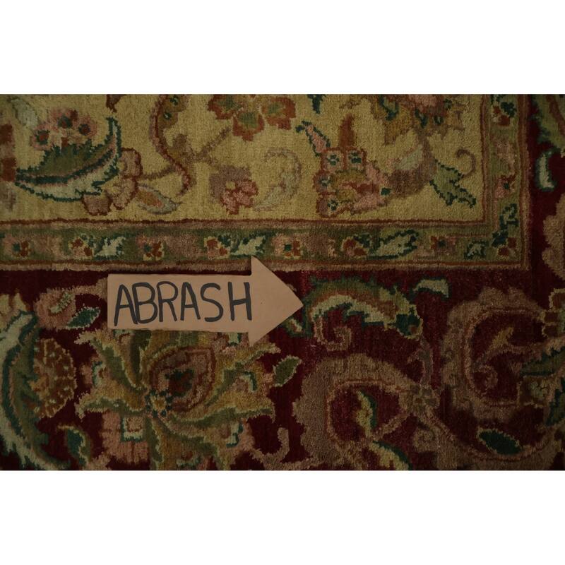 Hand Knotted Oriental 100% Wool Carpet Traditional Floral Yellow & Gold Agra Area Rug - 10' 0'' X 7' 10''