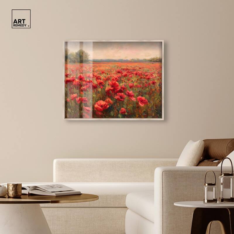 Sea of Red Poppies II Shadowbox by Art Remedy