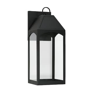 Burton Outdoor 1-light Black Medium LED Wall Lantern w/ Clear Glass
