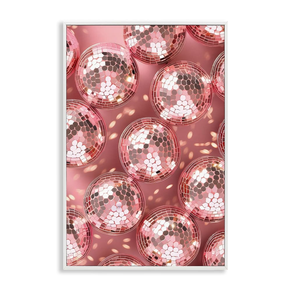 Stupell Disco Ball Shimmer Pattern Framed Giclee Art Design By LSR Design Studio