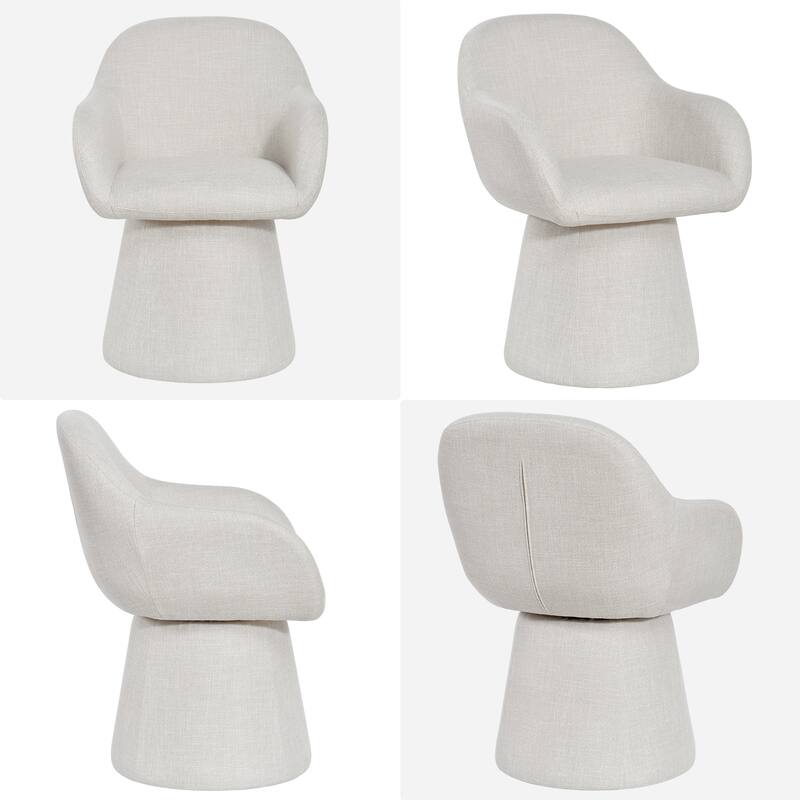 Modern 360 Swivel Upholstered Barrel Back Accent Chair