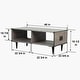 preview thumbnail 8 of 7, ExBrite Solid Wood Coffee Table ,Gray Finish - 23.6" x 46" x 17.9"
