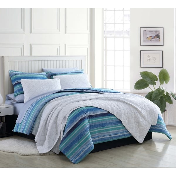solid navy blue twin quilt
