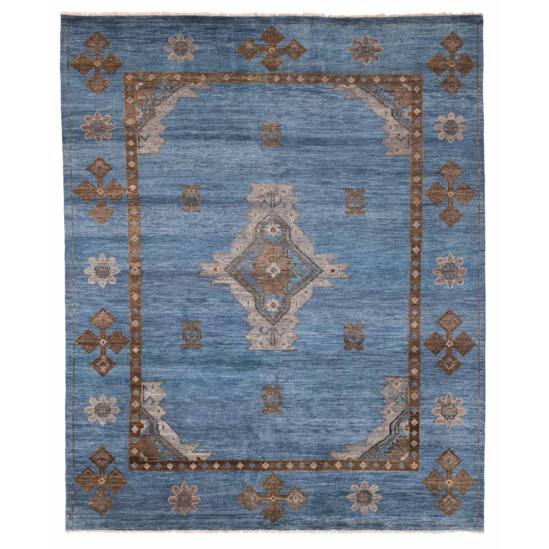 ECARPETGALLERY Hand-knotted Jules Serapi Dark Blue Wool Rug - 8'2 x 9'11