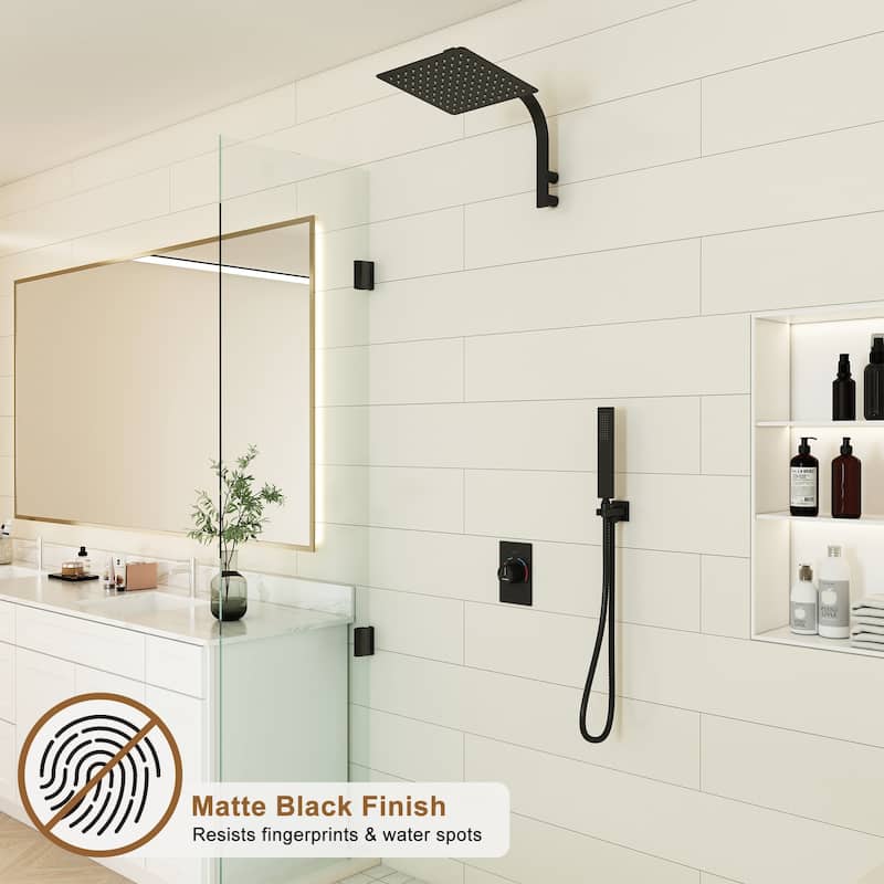 CASAINC Integrated 10 Inch Wall Mouted Shower Head 2 Function with Pressure Balancing Valve CUPC Certified