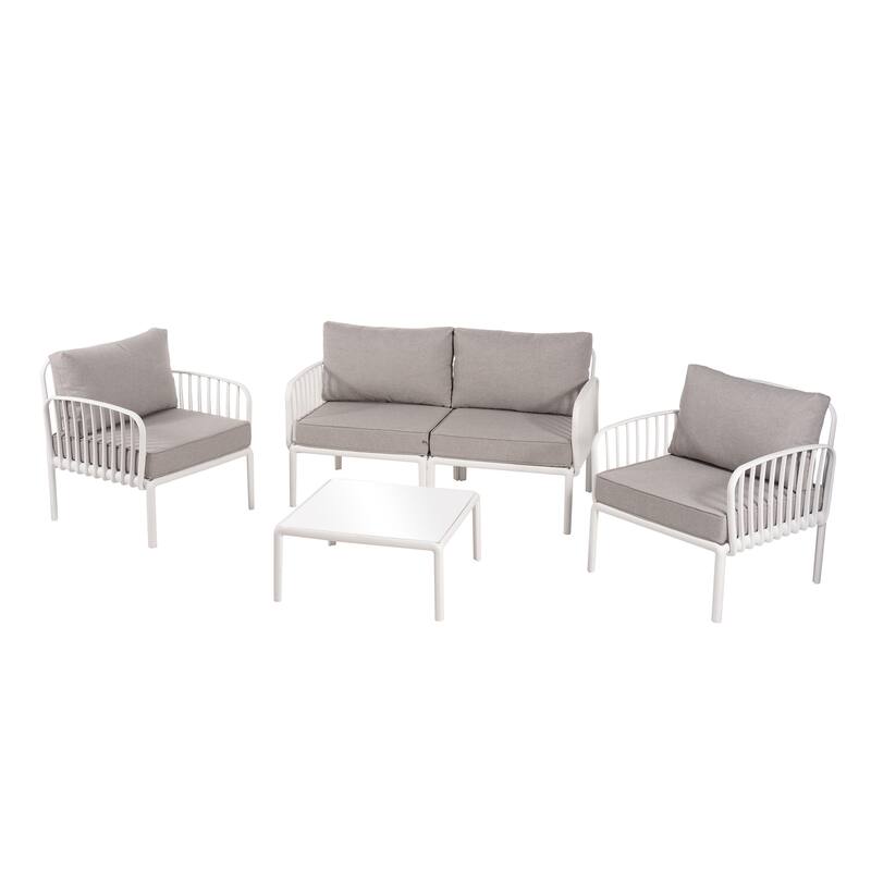 Patio Conversation Sets 5pc Sectional Furniture Set Modular Couch Set