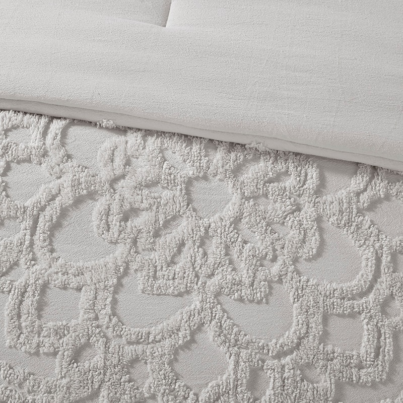 Madison Park Virginia Tufted Cotton Chenille Medallion Comforter Set