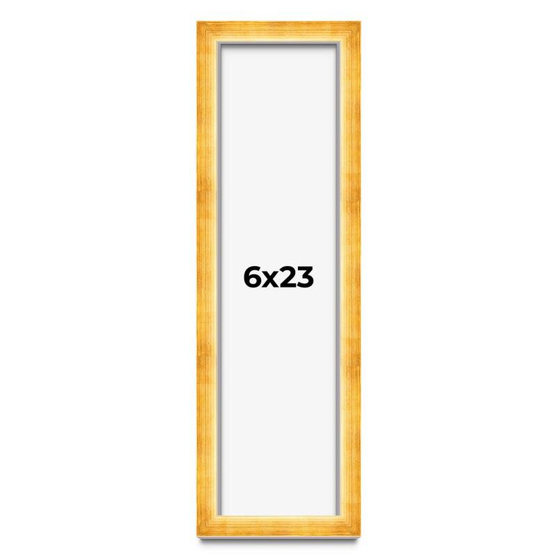 6x23 Shadow Box Frame Gold | 1.625 Inches Deep Real Wood Traditional