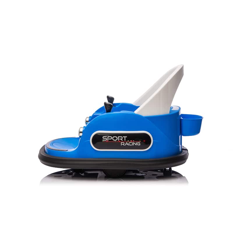 12V Kids Ride-On Bumper Car for Ages 1.5-5, Remote Control with Bluetooth & 360° Spin, Safety Belt - Blue