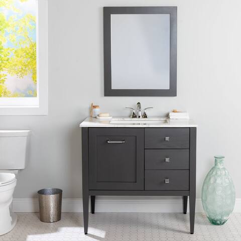 Spring Mill Cabinets 37" Fordwin Bathroom Vanity With Cabinet, 2 Drawers, and Sink Top
