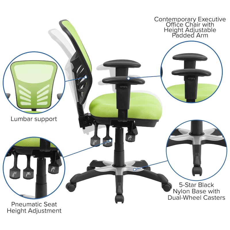 Mid-back Blue Mesh Adjustable Ergonomic Office Chair