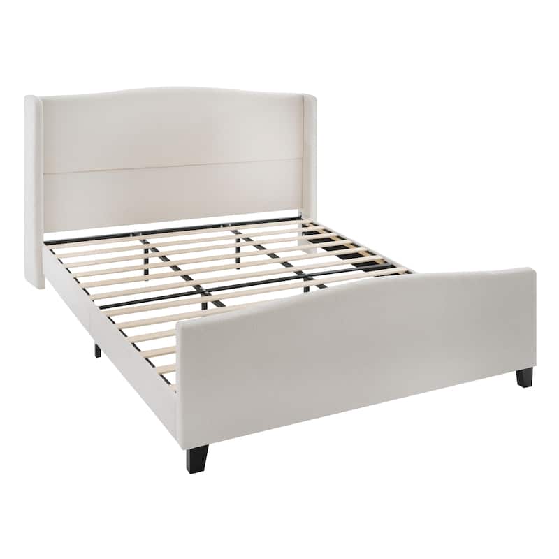 King Size Bed Frame with 49.21"High Back Upholstered Headboard