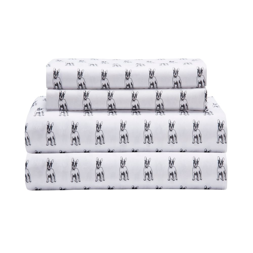 Whimsical Printed Pattern Microfiber Bed Sheet Set