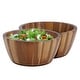 preview thumbnail 1 of 3, 2 Piece 8.5 Inch Acacia Wood Serving Bowl Set For Salads, Snacks, and More