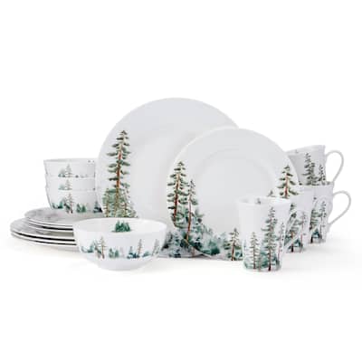 Mikasa Watercolor Forest 16-Piece Dinnerware Set, Service for 4 - 16PC