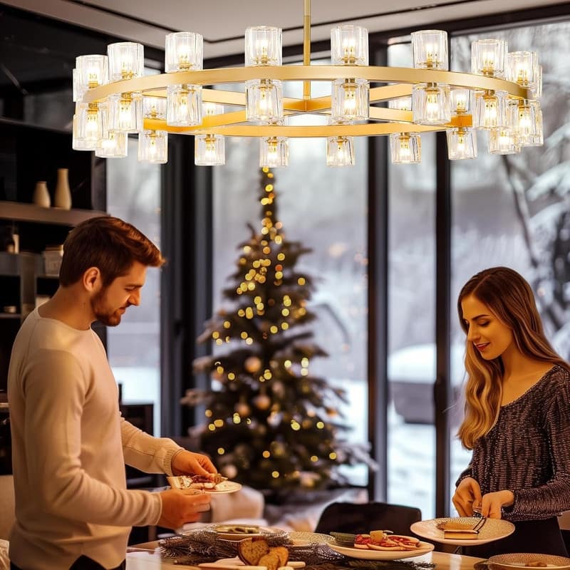 KAYLA Modern Chandelier with K9 Crystal