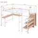 preview thumbnail 4 of 16, Full Size Metal Loft Bed with Desk, Storage Ladder and Wardrobe