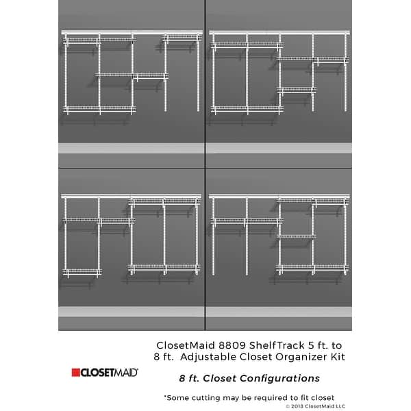 ClosetMaid ShelfTrack 60-96 Inch Wide Wire Closet Organizer - On Sale - Bed  Bath & Beyond - 10589894