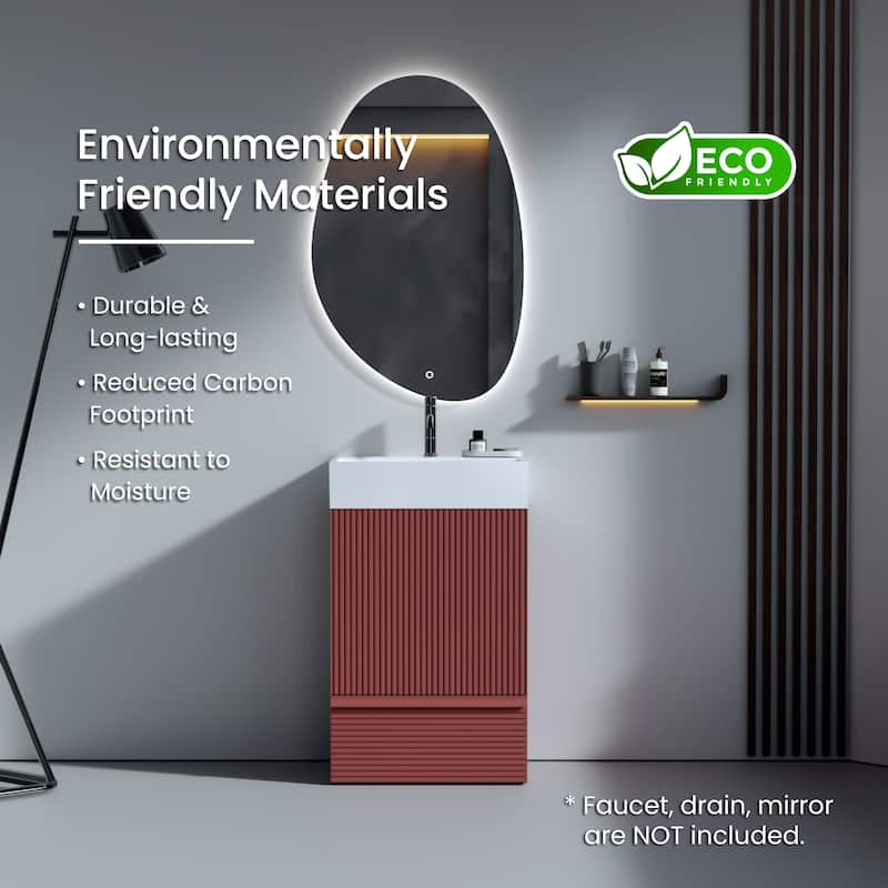 CITTANEO Gada 20'' Modern Freestanding Bathroom Vanity with Sink and Integral Basin
