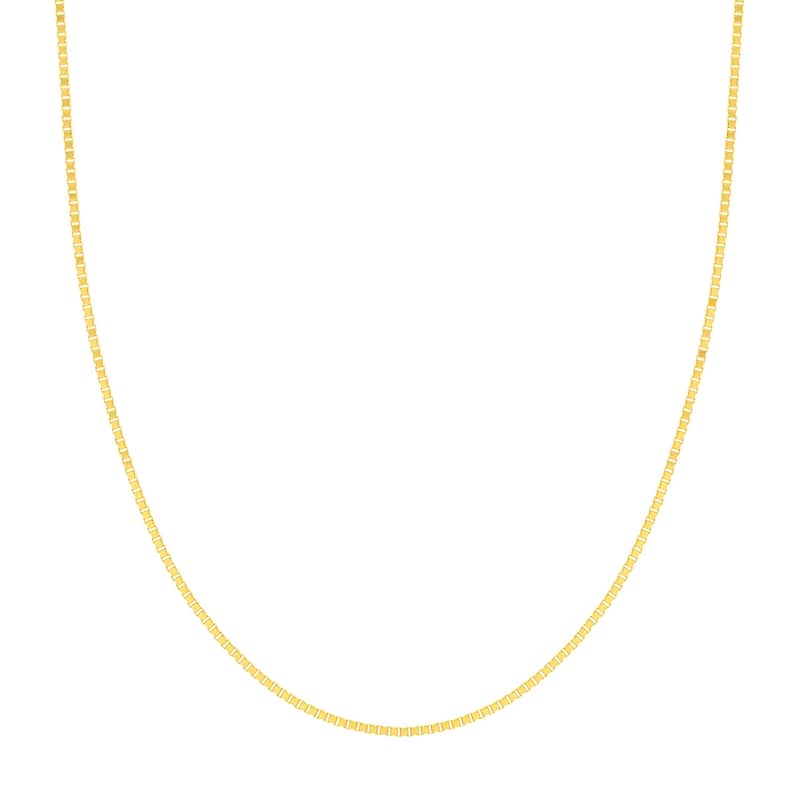 Curata 14k Yellow Gold 1.2mm Box Chain Necklace (Lobster)
