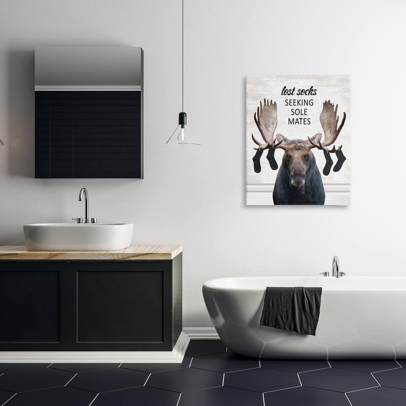 Stupell Lost Socks Seeking Sole Mates Canvas Wall Art Design By Lettered and Lined