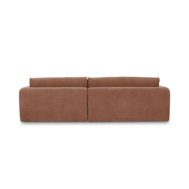 NADAAL STUDIOS Talorin Left-Facing Sectional Sofa, Wide Chaise Seating, Seats 4, Heritage Pink Chenille Fabric