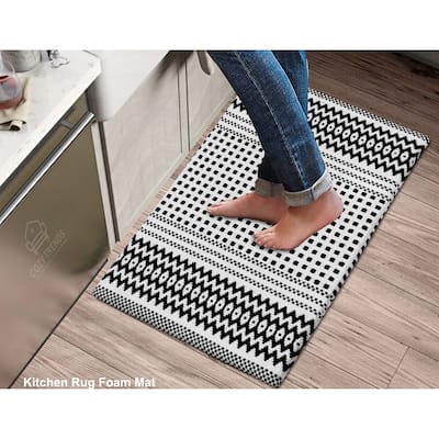 Woven Cotton Anti Fatigue Cushioned Kitchen | Doormat | Bathroom 18" x 30" Mats With Foam Backing Anti Slip - 18''x30''