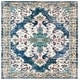 preview thumbnail 12 of 23, SAFAVIEH Madison Anny Boho Medallion Distressed Area Rug 5' Square - Navy/Grey - Square