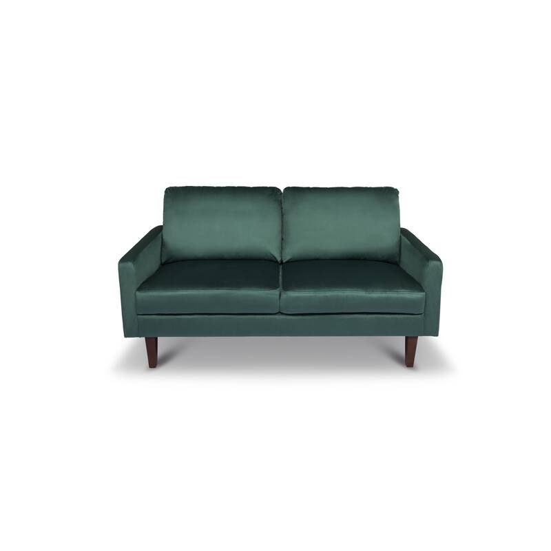 Velvet Square Arm Loveseat