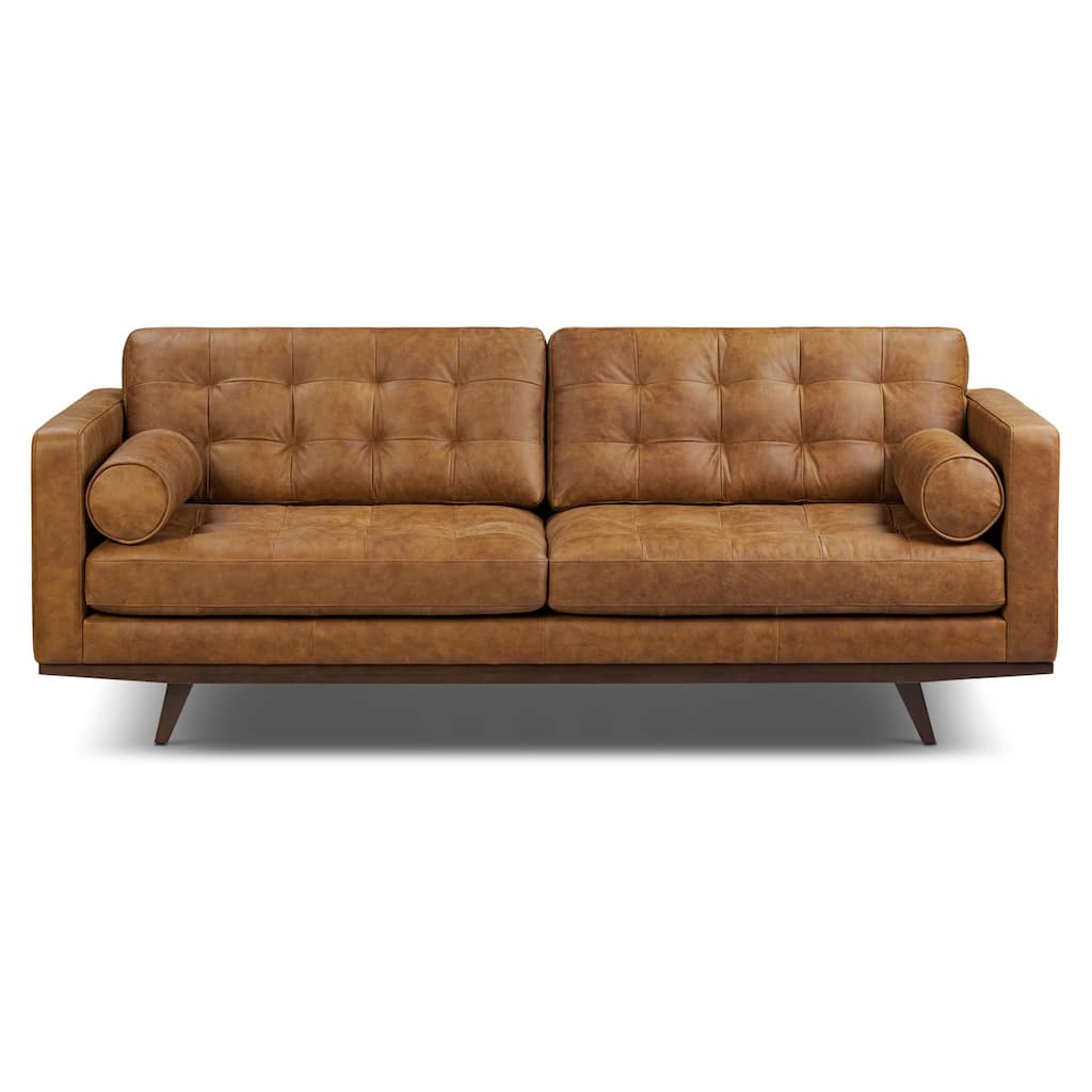 Poly & Bark York 89" Full-Grain Genuine Leather Sofa