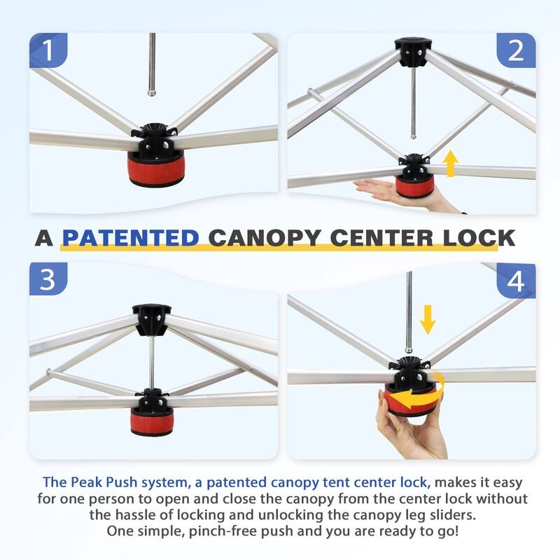 EAGLE PEAK Day Tripper 8x8 Aluminum Super-Lightweight Slant Leg Pop Up Canopy with 3 Removable Walls, Blue