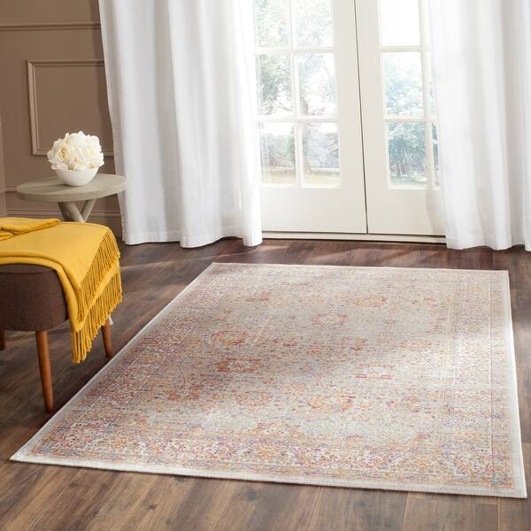 slide 2 of 10, SAFAVIEH Sevilla Tangie Traditional Oriental Viscose Rug 4' x 5'7" - Silver/Ivory