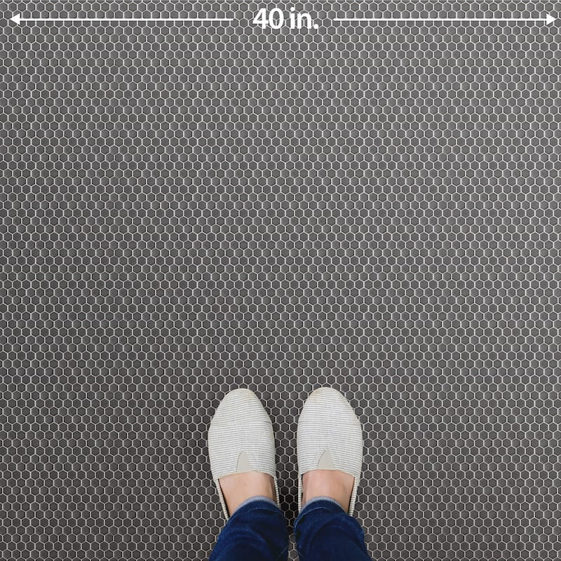 Merola Tile Colmena Hex Gunmetal 11-1/2" x 11-5/8" Porcelain Mosaic Floor and Wall Tile