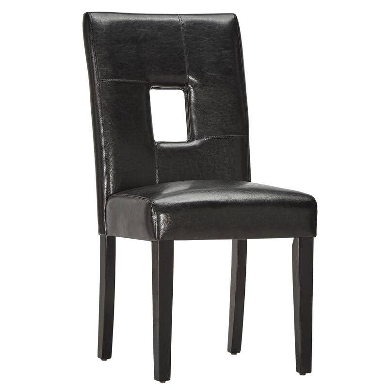 Mendoza Keyhole Back Dining Chair (Set of 2) by iNSPIRE Q Bold - Black Faux Leather